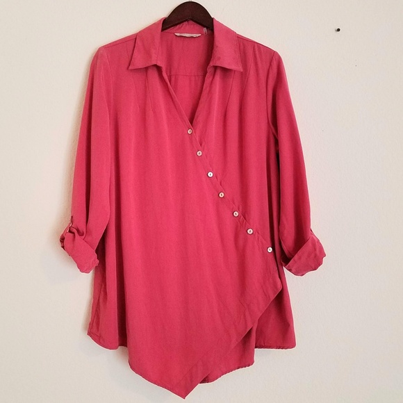 Soft Surroundings Tops - Soft Surroundings Asymmetric Button Tunic Blouse